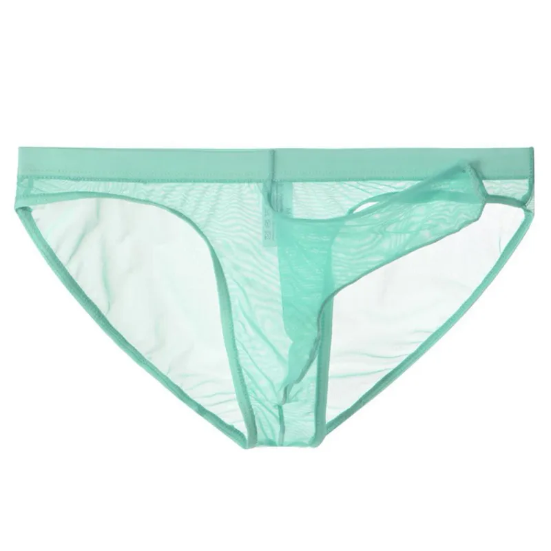 Men\'s Lightweight Mesh Briefs Transparent Elephant Nose Design Ultra Thin Breathable Quick Dry Low Waist Underpants