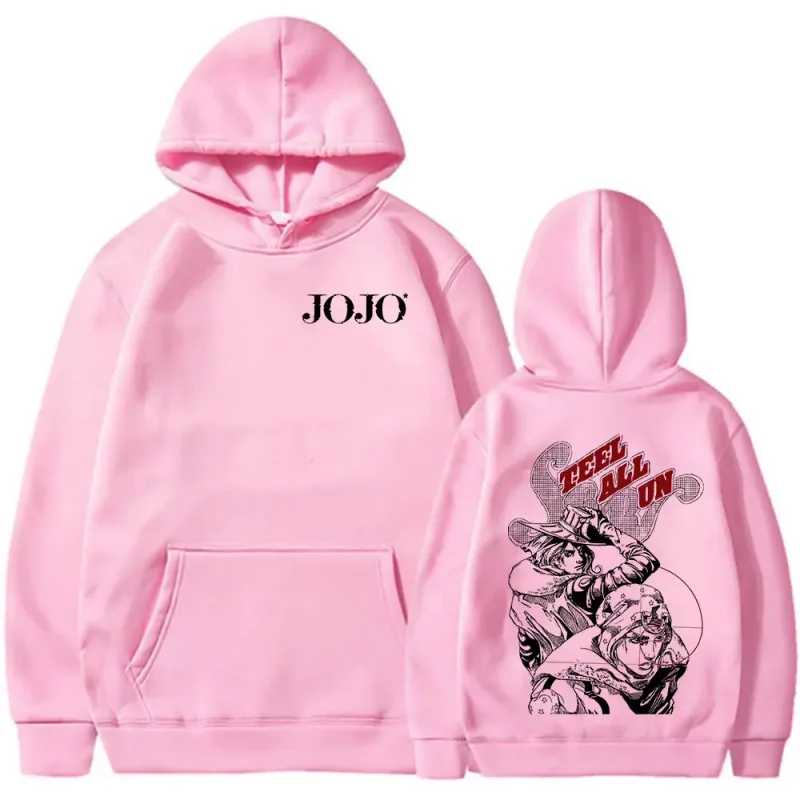 Anime JoJo Bizarre Adventure STEEL BALL RUN Gyro Zeppeli Johnny Joestar Hoodies Men Women Clothing Fashion Pullovers Sweatshirts