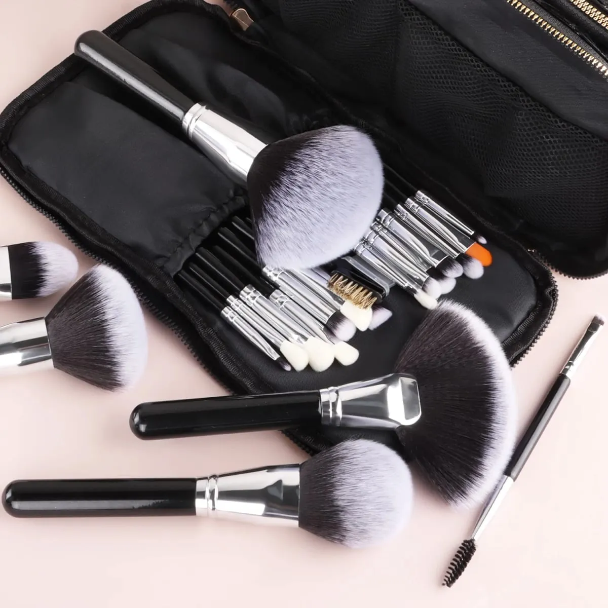 40/30/25/22Pcs Professional Makeup Brush Set na may Crocodile Storage Bag Blush Highlight Eyeshadow Brushes para sa Pang-araw-araw na Stage Makeup
