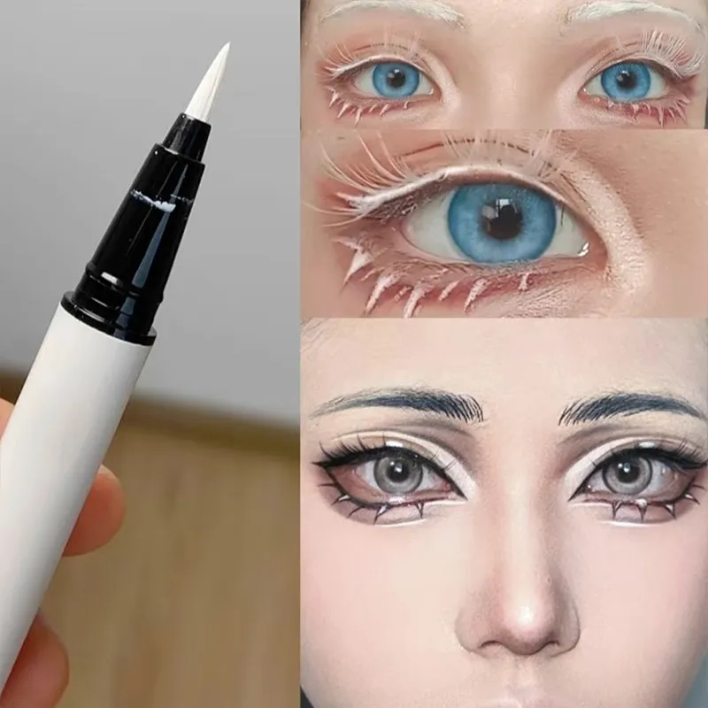 Εξαιρετικά λεπτό ματ λευκό eyeliner Liquid στυλό αδιάβροχο, ανθεκτικό στον ιδρώτα, μακράς διαρκείας, λείο και απαλό μακιγιάζ ματιών με υψηλή χρωστική ουσία