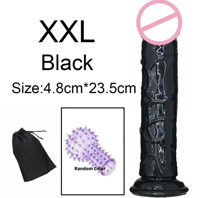 Σούπερ φθηνό 6 μεγεθών Ρεαλιστικό Soft Jelly Dildo Butt Prig βύσματα Παιχνίδι σεξ ενηλίκων για γυναίκες και άνδρες Κολπικός και πρωκτικός αυνανισμός