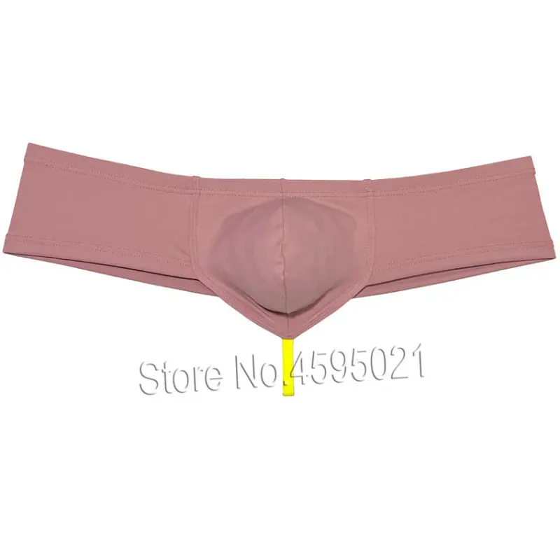 Men's Sexy Low Rise Mini Briefs Panties Solid String Crotch Brazilian Bikini Underwear Solid Enhance Pouch Boxer Briefs for Men