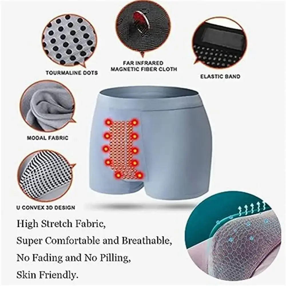 Sous-vêtements pour hommes en Polyester fibre extensible thérapie magnétique boxers pour hommes slips confortables pour un usage décontracté