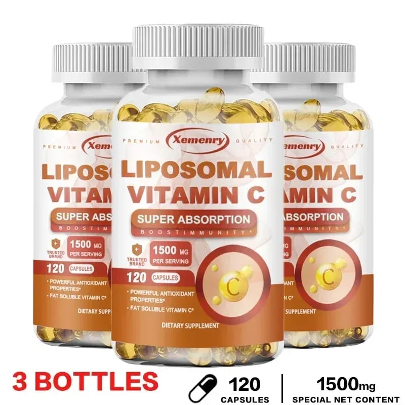 Liposomal Vitamin C Capsules - Powerful Antioxidant Promotes Collagen Production Skin Glow Supports Heart Immune Health