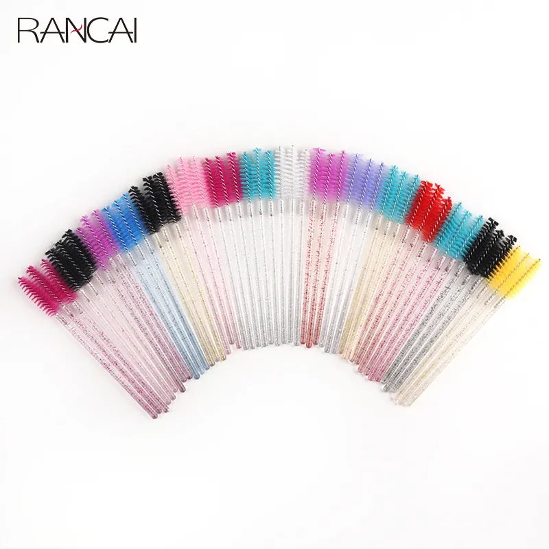 50pcs Disposable Eyelash Brushes Extension Crystal Eyebrow Brush Mascara Wand Eye Lashes Cosmetic Tool Set Makeup Beauty