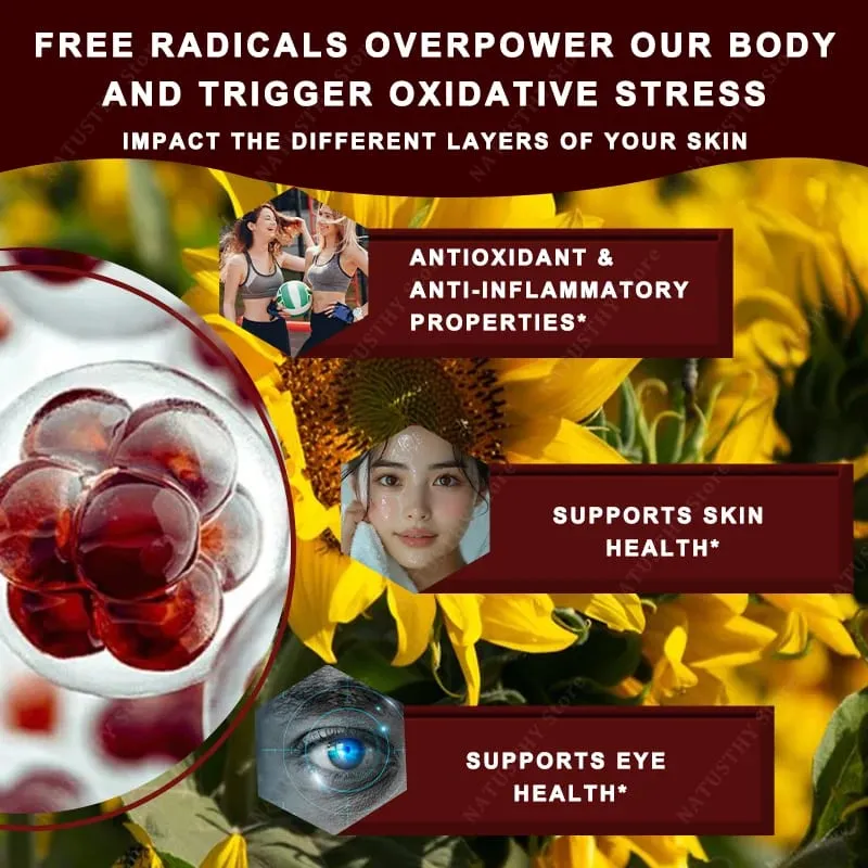 Haematococcus Pluvialis Astaxanthin Capsule - Liposomal Astaxanthin 24mg - Natural Antioxidant Kalusugan ng Balat at Mata at Immune Health