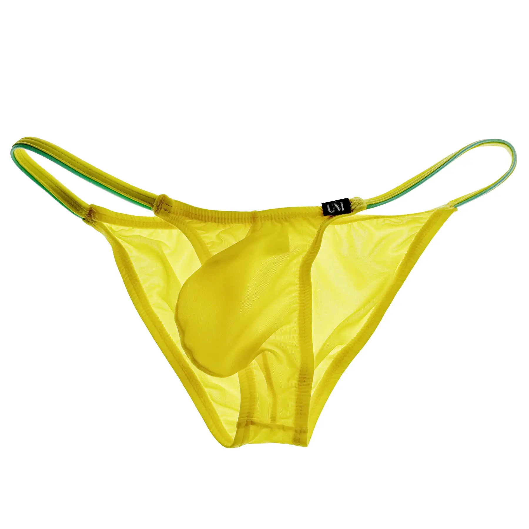 Men's Low Waist Briefs Ultra Color Elastic Rope Sexy G-strings Convex Silky Thin Belt Solid Uniform Underwear