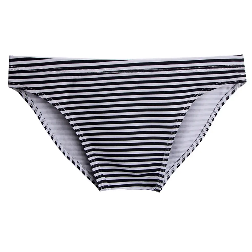Men Stripe Briefs High Stretchy Soft No Pouch Narrow Side Sissy Underwear Pantie Breathable Daily Wear Triangle Panties