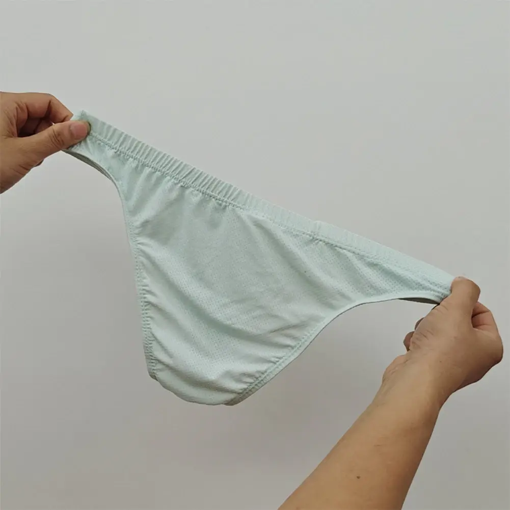 Sexy Skin Color Men Low Waist Mesh Breathable Jockstrap Pouch Half Hip Underwear Briefs Daily Fashion Panties
