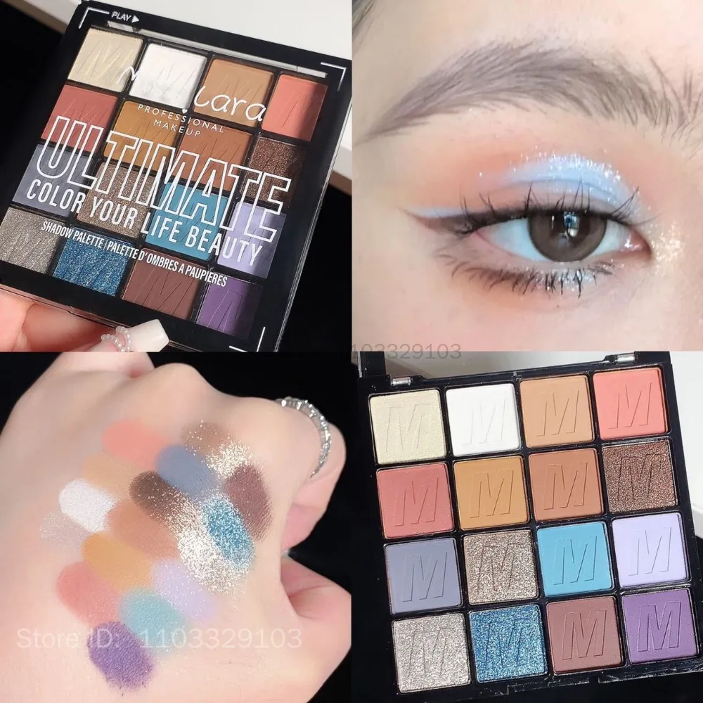 Rainbow 16 Colors Eye Shadow Summer Palette Long Lasting Waterproof Pearlescent Matte Shimmer Eyeshadow Women Beauty Eye Makeup