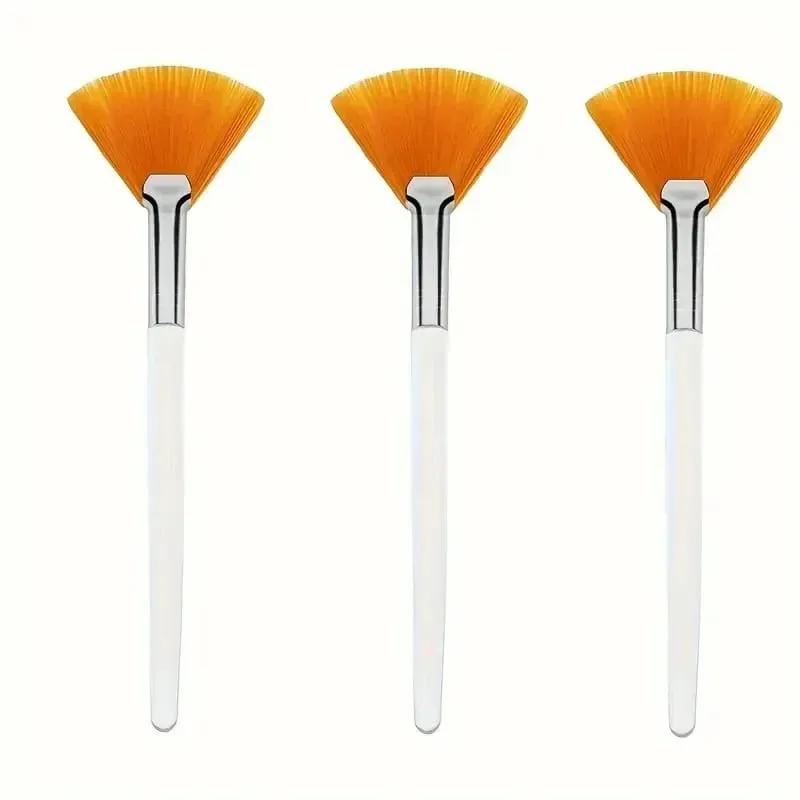 3/6/12pcs Praktikal na Facial Brushes Fan Shape Brush Flat Head Face Mask Applicator Soft Portable Mask Brushes Mga Cosmetic Tool — image 12