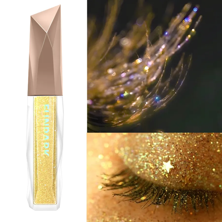 1db vízálló Diamond Shine Volume Curl szempillaspirál-Glitter Snow Effect szempilla sminkhez Női kozmetikai maszatálló szempillaspirál