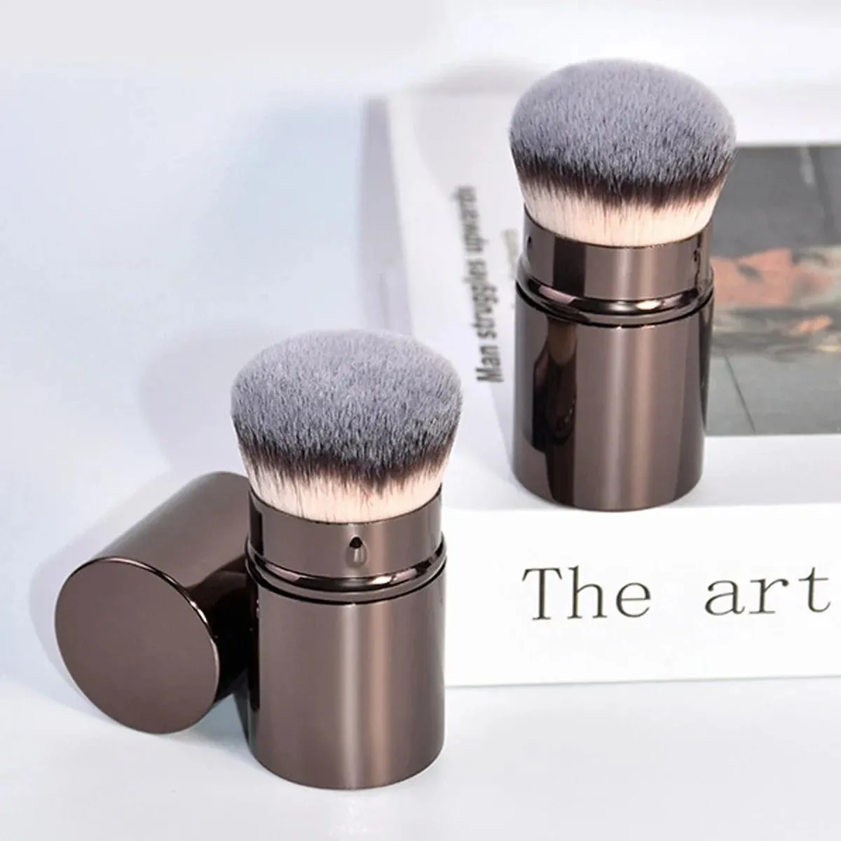 1pc Naiuurong Blush Brush Kabuki Foundation Brush Soft Fluffy Powder Contour Makeup Brushes Portable Makeup Tools