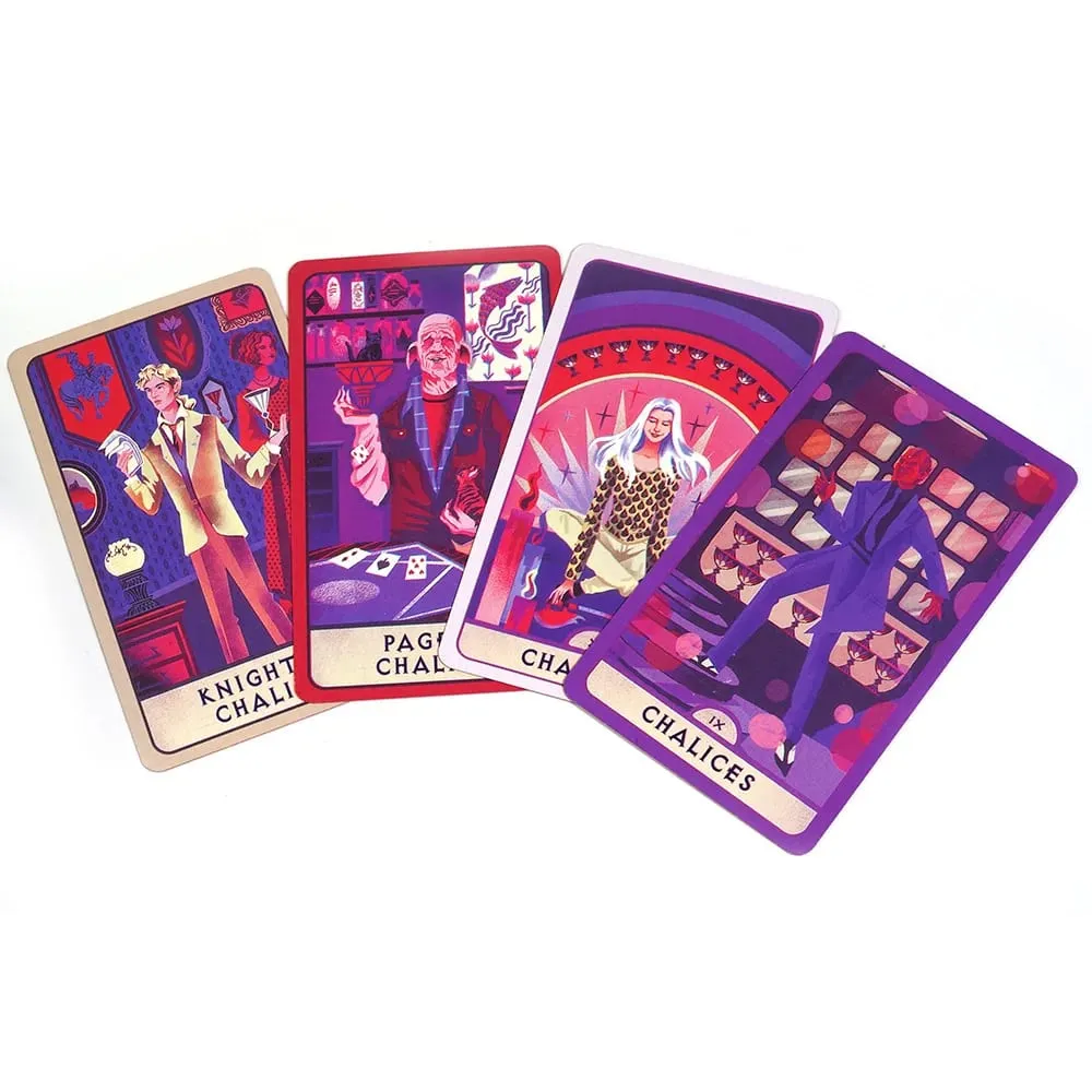 10,3*6 εκ. Buffy The Vampire Slayer Deck Tarot In A Tin Box with Red Gilded Edges 78 τμχ Κάρτες Ταρώ με θέμα κινουμένων σχεδίων με οδηγό