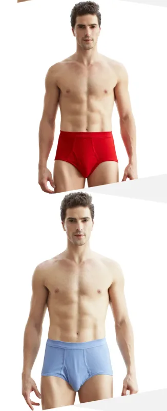 Solid Color Fat Plus Size Men's Underwear Mens Underpants 100% Cotton Comfortable Breathable Loose Large Size Men Briefs Panties