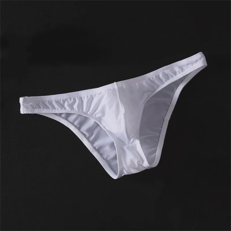 Sexy U Convex Briefs Thin Underwear Men Summer Breathable Silky Panties Male Calzoncillos Plus Size M-XXL