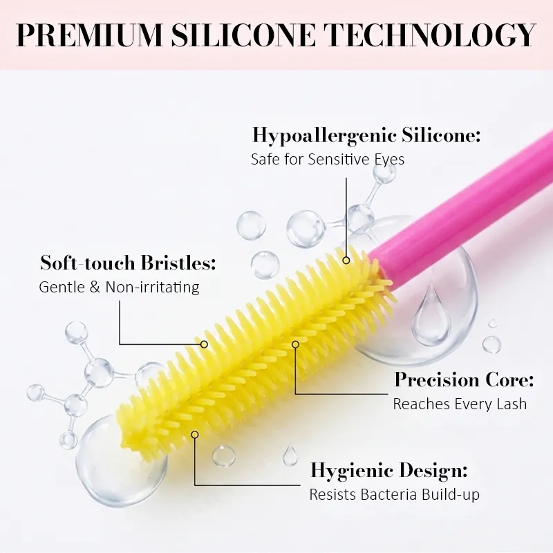 Siliconen Wimperborstel Mascara Wands Applicator Wenkbrauwkam Staaf Spoolies Wimpers Borstels Lash Extension Supplies Make-up Gereedschap