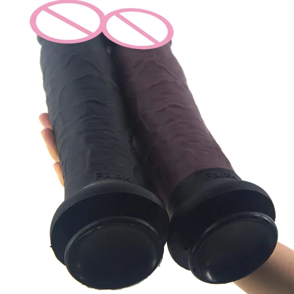 11.2" silicone giant realistic dildo huge penis anal dildo large girth female masturbator suction skin color sex products