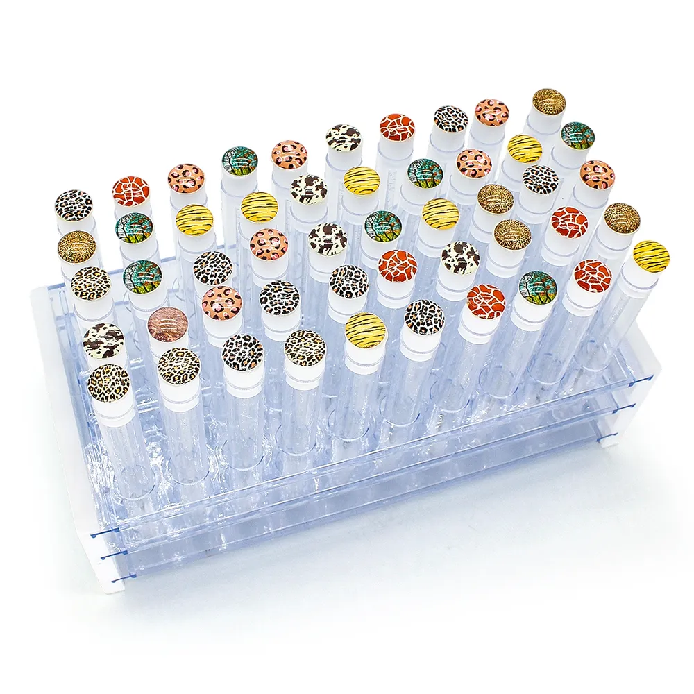 10/50pcs Leopard Style Reusable Makeup Brushes Tube Eyelashes Eyebrow Brush Mapapalitang Brushes Dust-proof Make Up Tools