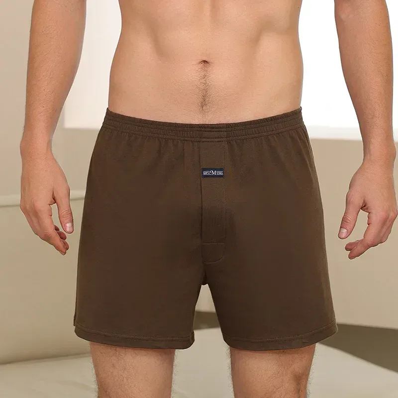 Men's Aro Pants Underwear 100% Pure Cotton Home Sleeping Pants Loose Breathable Men's High Waisted Four Corner Boxers Shorts