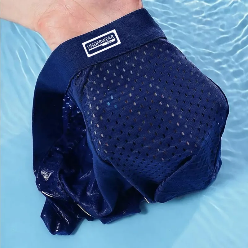 8PCS Bamboo Fiber Man Underwear Mesh Breathable Men's Briefs U Convex Male Underpants Daily Wear Soft Touch Men's Panties