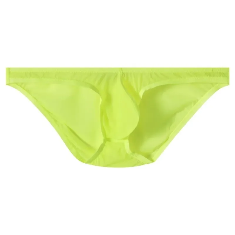 Breathable Low Waist Ice Silk Briefs Transparent Lingerie Bikini Briefs Ultra-Thin Mesh Men's Triangle Panties Summer