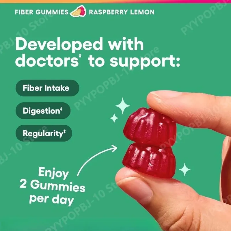 Fiber Gummies Digestive Health Regularity Γεύση Βατόμουρο Λεμόνι Χωρίς Προσθήκη Ζάχαρης Vegan Ρίζα Κιχωρίου Prebiotic 60CT Ενήλικες