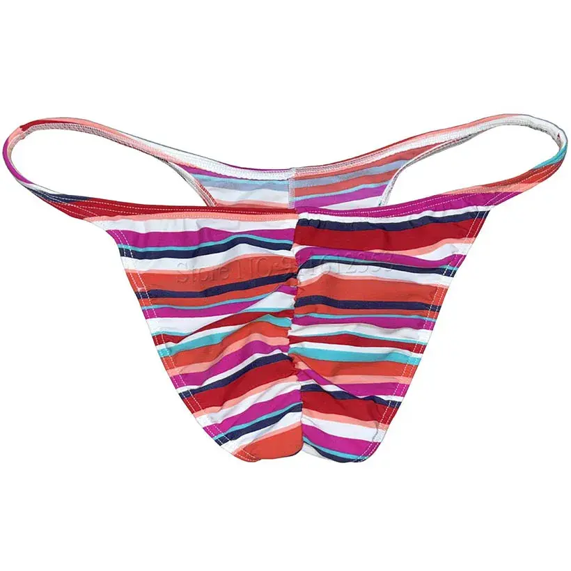 Men's Cheeky Briefs Underwear Pouch Male Ruched Bikini Swimwear Sexy Underpants High Elasticity, Low Waist, Floral Print sexy