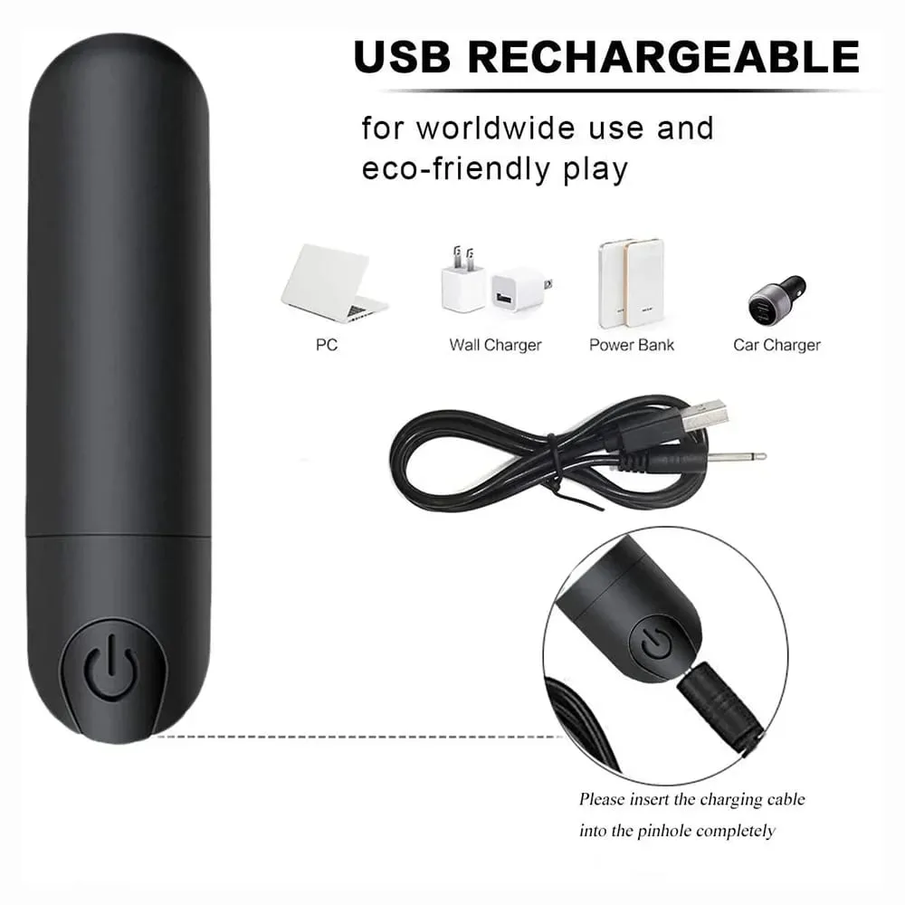 USB Charge Mini Powerful Bullet Vibrator Γυναικεία κλειτορίδα Διεγέρτης Vaginal G Spot Αυνανισμός Ερωτικοί δονητές Παιχνίδια σεξ για ενήλικες — image 3