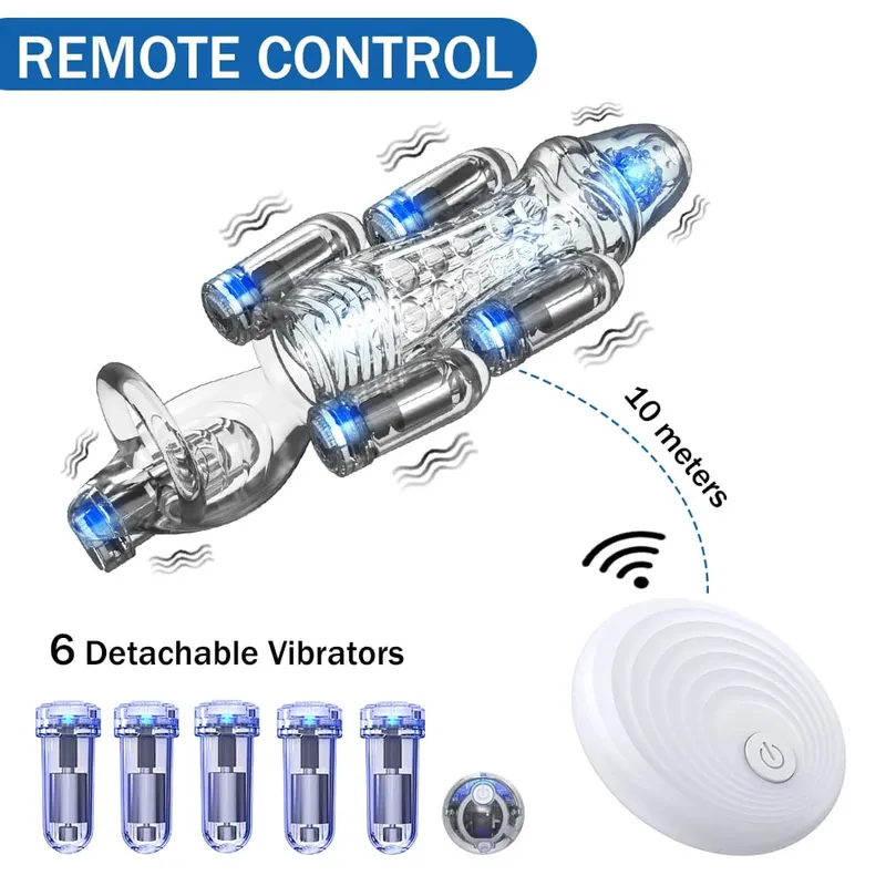 Glans Vibrator Remote Control Bullet Glans Vibrator για άνδρες Εξάσκηση πέους Glans Trainer for Delay Ejaculation Sex Toy — image 3
