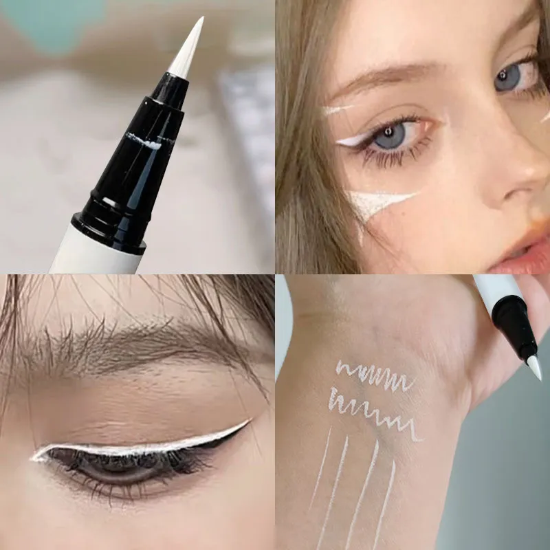 Εξαιρετικά λεπτό ματ λευκό eyeliner Liquid στυλό αδιάβροχο, ανθεκτικό στον ιδρώτα, μακράς διαρκείας, λείο και απαλό μακιγιάζ ματιών με υψηλή χρωστική ουσία