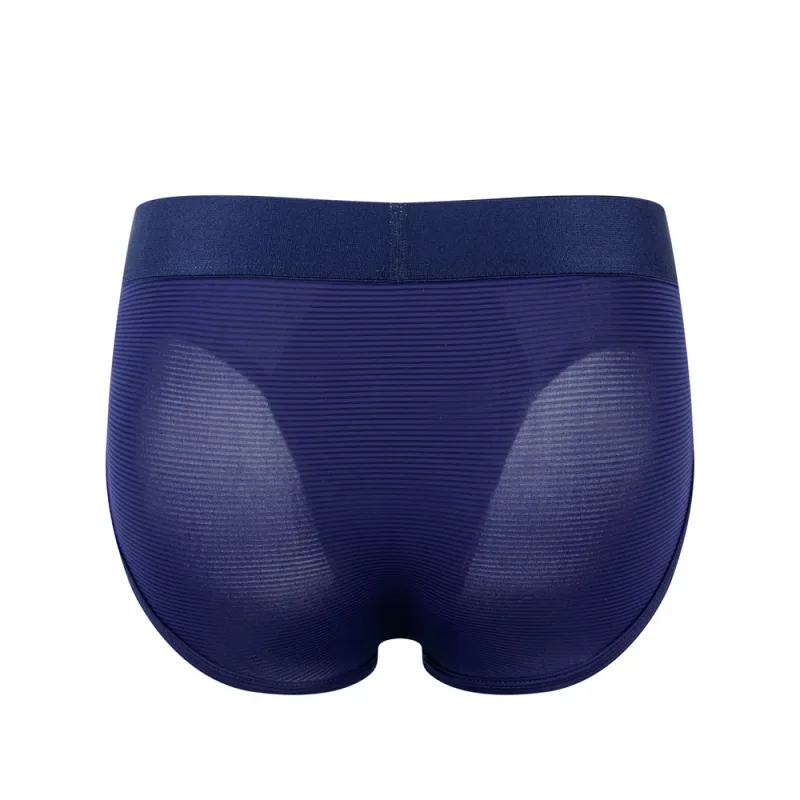 Men Underwear Brief Sexy Low-rise Striped Bikini Athletic Supporters Underpants Sleepwear Nylon Quick Dry Breathable