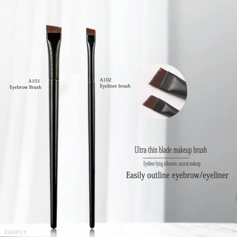 Kuas Rias untuk Wanita Kuas Kontur Alis Pisau Halus Datar Kuas Eyeliner Alat Kecantikan Kosmetik Alis Liner Profesional