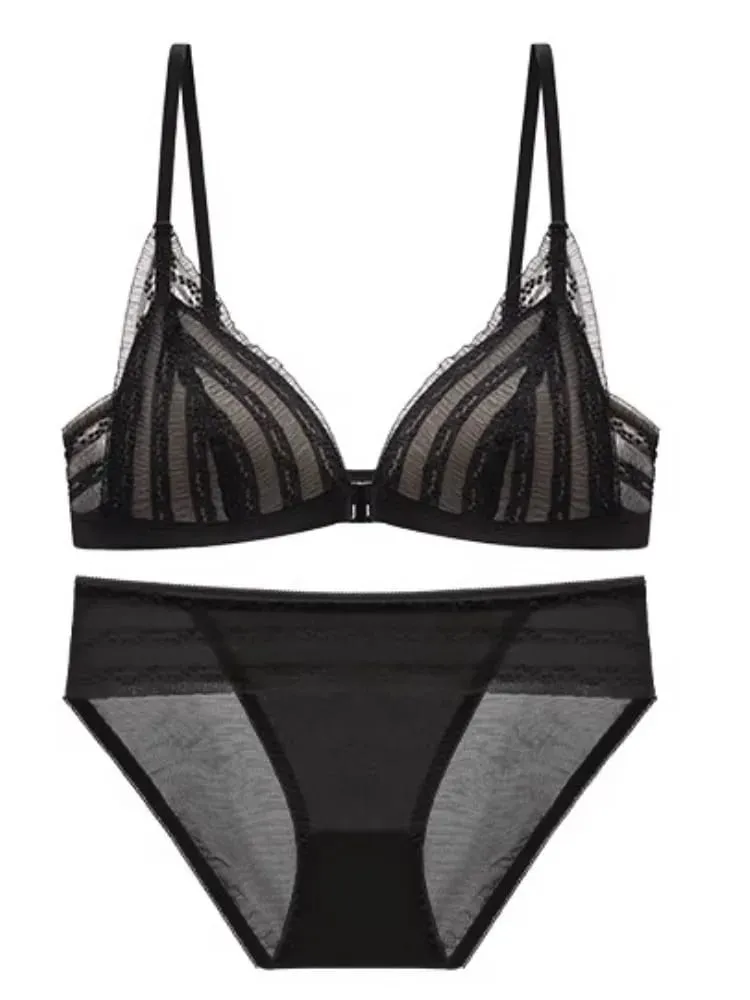 Push Up melltartó kis mellekhez - Elöl Csipke Bralette Wireless Demi Triangle Cup Szexi fehérnemű Vékony Demi Cup Kis mellkas
