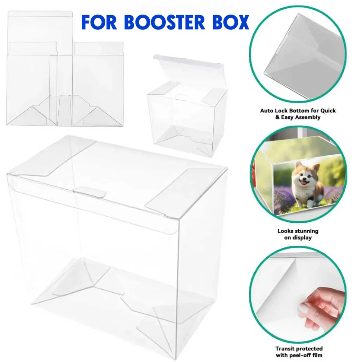 5/10 יחידות נרתיק מגן PET Booster Box מגן לכרטיסי PTCG TCG מעטפת אחסון תצוגה עמידה בפני שריטות לכרטיסי מסחר