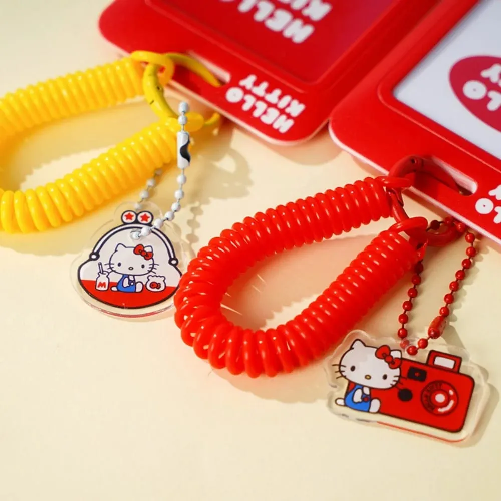 Asli Sanrio Hello Kitty Slide ID Tag Nama Identitas Pemegang Lencana Reel Kasus Izin Kerja Staf Karyawan Lulus Kartu Kerja Hadiah