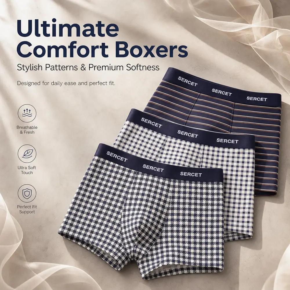 1/3PCS 95% Cotton Soft Boxers Striped/Dot/Plaid Knit Man Underwear Autumn Breathable Antibacterial 3D Mesh Crotch Men's Panties