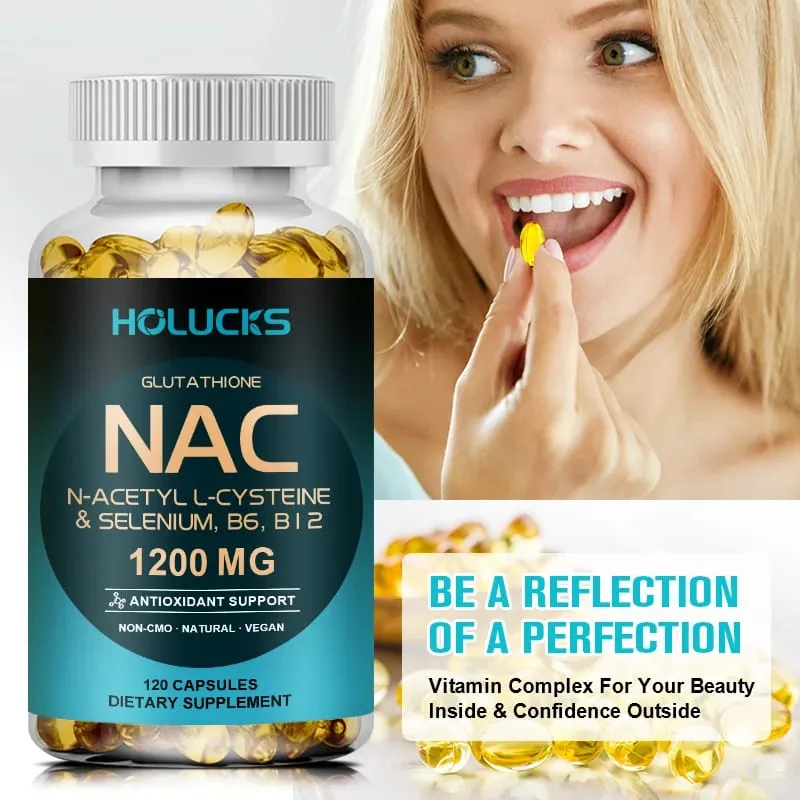 Viên nang NAC 1200mg - Hỗ trợ sức khỏe làn da Năng lượng tế bào Giải độc chống oxy hóa Tăng cường khả năng miễn dịch Cải thiện tiêu hóa