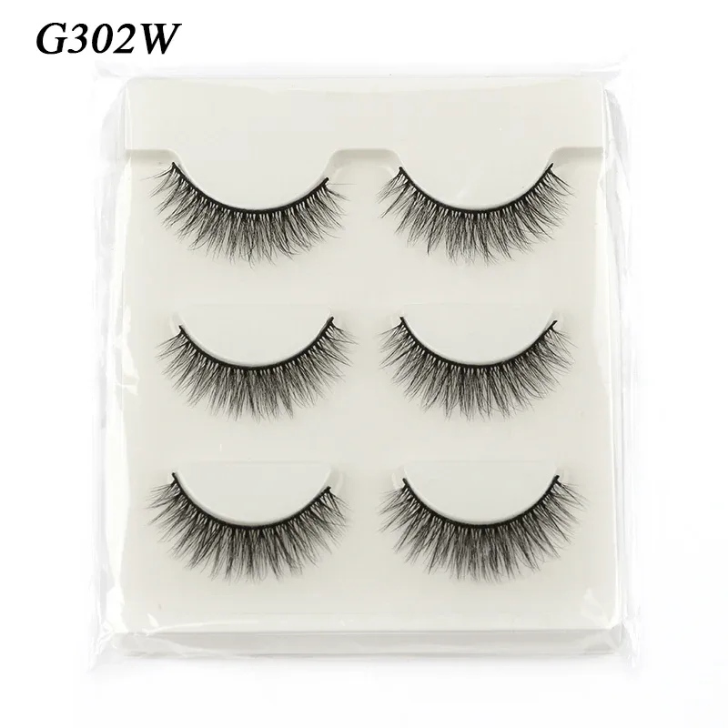 Faux Cils 3 Pairs Ψεύτικες Βλεφαρίδες Φυσικές μακριές 3D Βιζόν Βλεφαρίδες Απαλές Αφράτες Χειροποίητες Ψεύτικες Βλεφαρίδες Εργαλεία Μακιγιάζ Ματιών Maquiagem