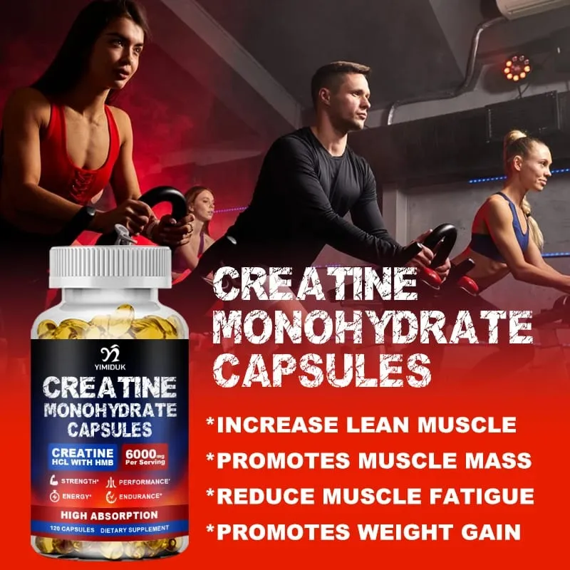 Creatine Monohydrate Supplement with HMB Support Muscle Recovery Boost Cellular Energy Endurance Muscle Fatigue Performance