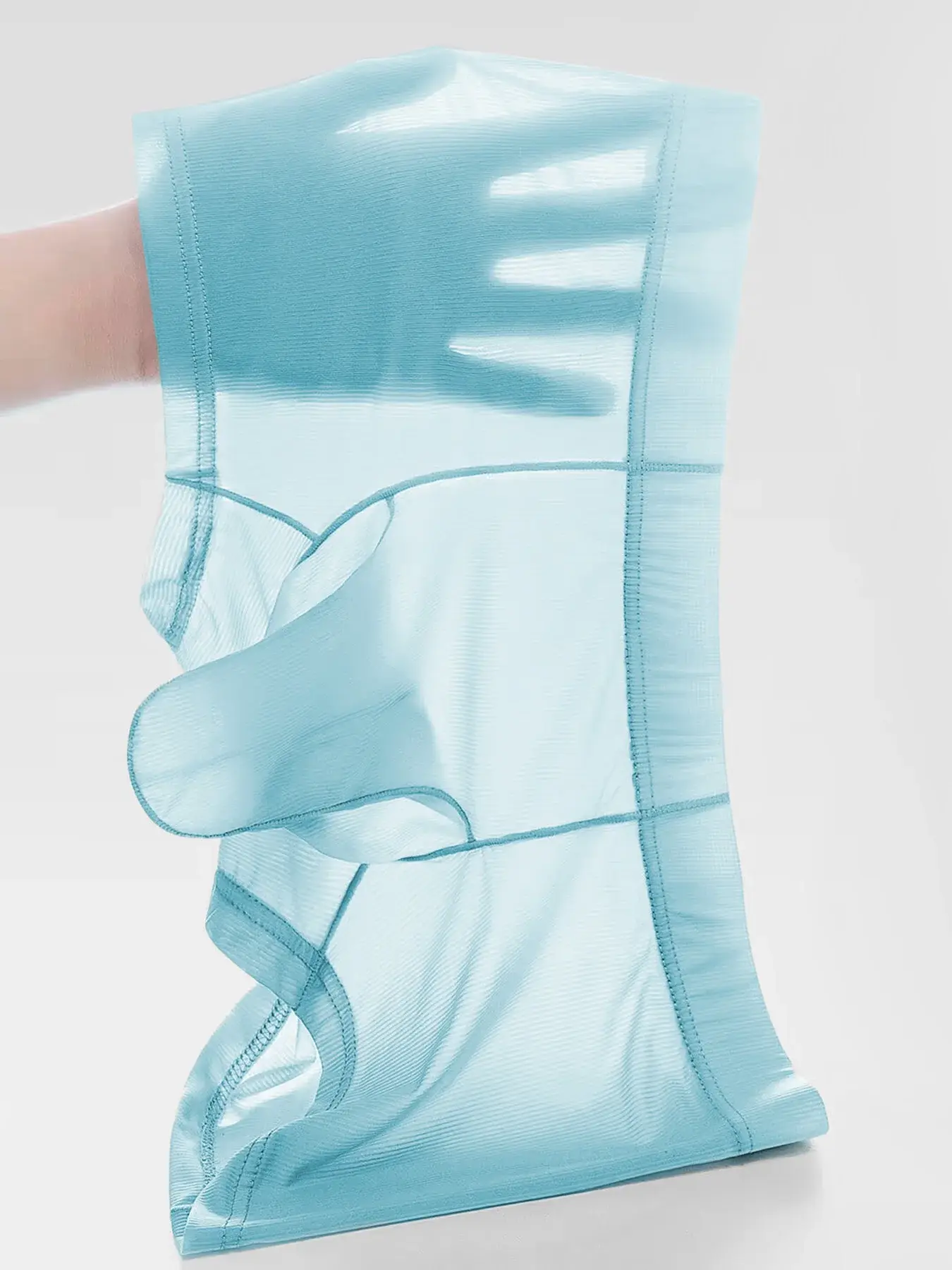 Transparent Boxer Briefs Men Sexy Underwear Ultra Thin Underpants See Through Ice Silk Knickers Smooth Glossy Lingerie Shorts