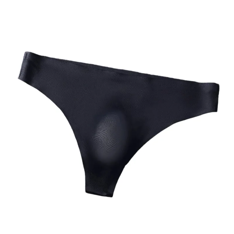 Men Seamless Ice Silk G-String Underwear 3D Bulge Pouch Low-rise T-Back Thongs Low Rise Men Bikini Briefs U Pouch Lingerie