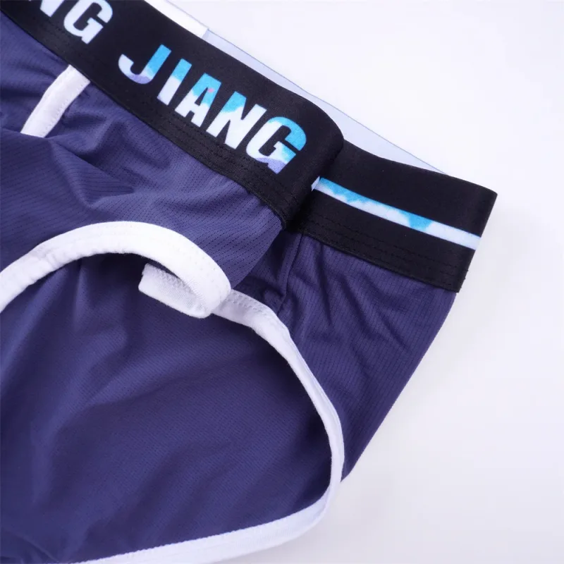 Sexy Men U Convex Underwear Slip Breathable Letters Waistband Ice Silk Briefs Plus Size Male Panties S-XL