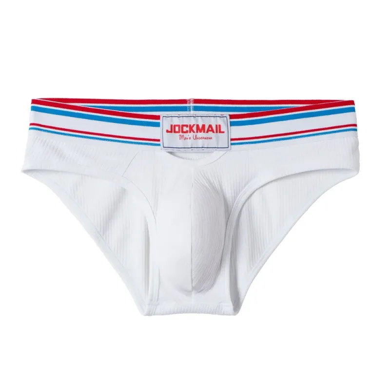 Jockmail Mens Underwear New Arrivalmen Briefs Plaid Pit Cotton Sexyu Bag Front and Rear Openings Cut Outlow Waist Breathable