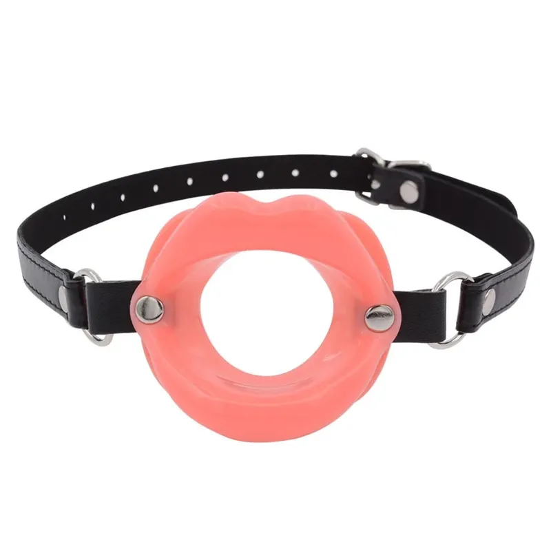 Szilikon szájrögzítő ajakgyűrű szilikon O-gyűrű nyitott száj öblítő pároknak Szexjátékok BDSM Bondage Restraint ajakforma 18+