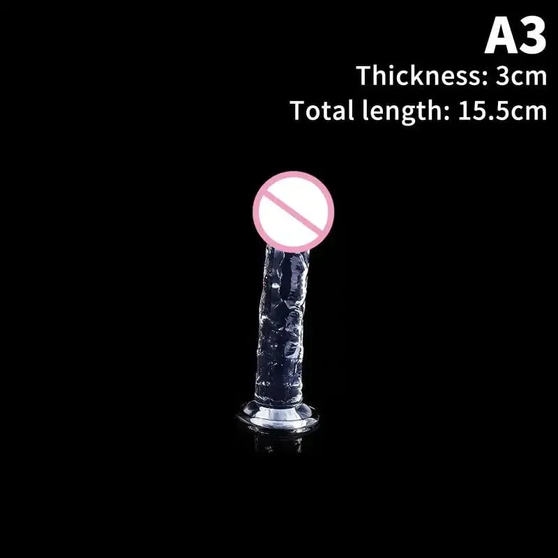 For Adult Sex Masturbator G Spot Realistic Dildo For Women TPE Beginner Clear Dildo With Strong Suction Cup Hands-Free Play