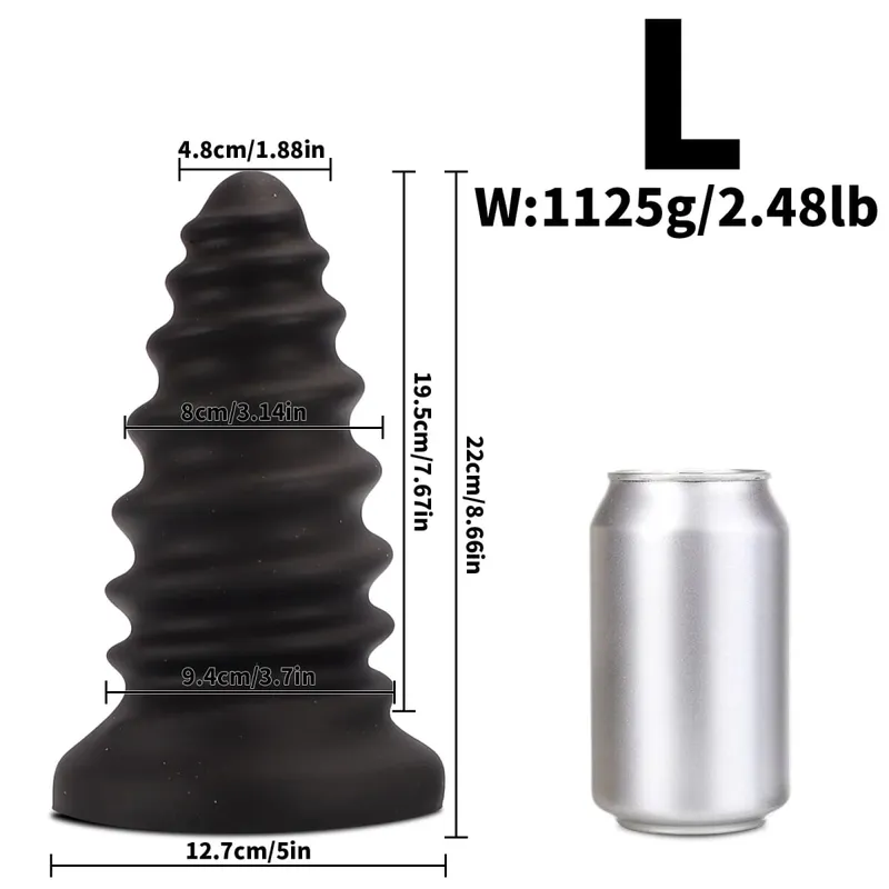 Huge Anal Plug Anal Training Dilator Big Dildo Ass Long Screw Butt Plug Large Gay Sex Toy for Women Men Prostate Massage 18