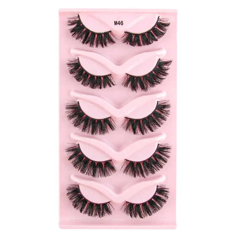 Half Eye Lashes Cat Eye Lashes 3/5/10 Ζεύγη ψεύτικες βλεφαρίδες Αφράτη απαλή φυσική εμφάνιση Clear Band 3D Mink Lashes Extension Μακιγιάζ