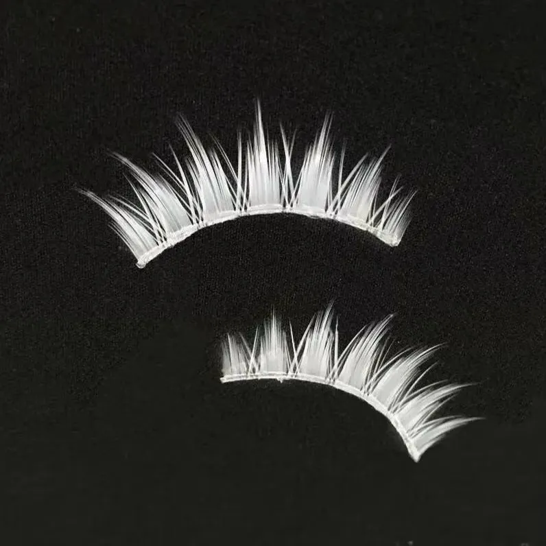 White Eyelashes Cosplay smink Natural Long Cross Strip műszempillák