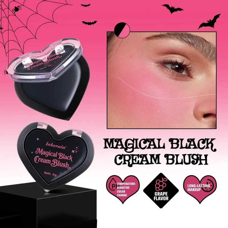 Halloween Gothic Σετ Μακιγιάζ 5 τμχ Lip Stain Dark Cream Blush Eyeshadow Stick Glitter Eyeliner με τσάντα Cosplay Party Face Body